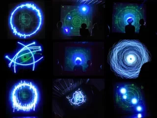 photos from HC Gilje's radiant live light painting exhibition 