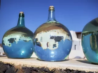 Post-edited photo of bottles of water