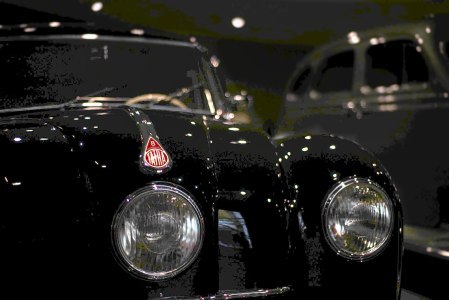 Shiny black Tatra 8 post processed